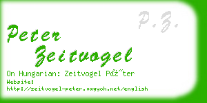 peter zeitvogel business card